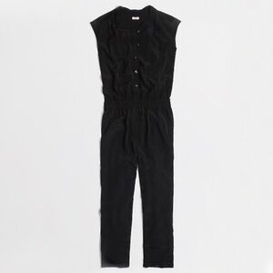 J. Crew Factory Lightweight Twisted Neck Classic Black Jumpsuit Sleeveless Sz 10